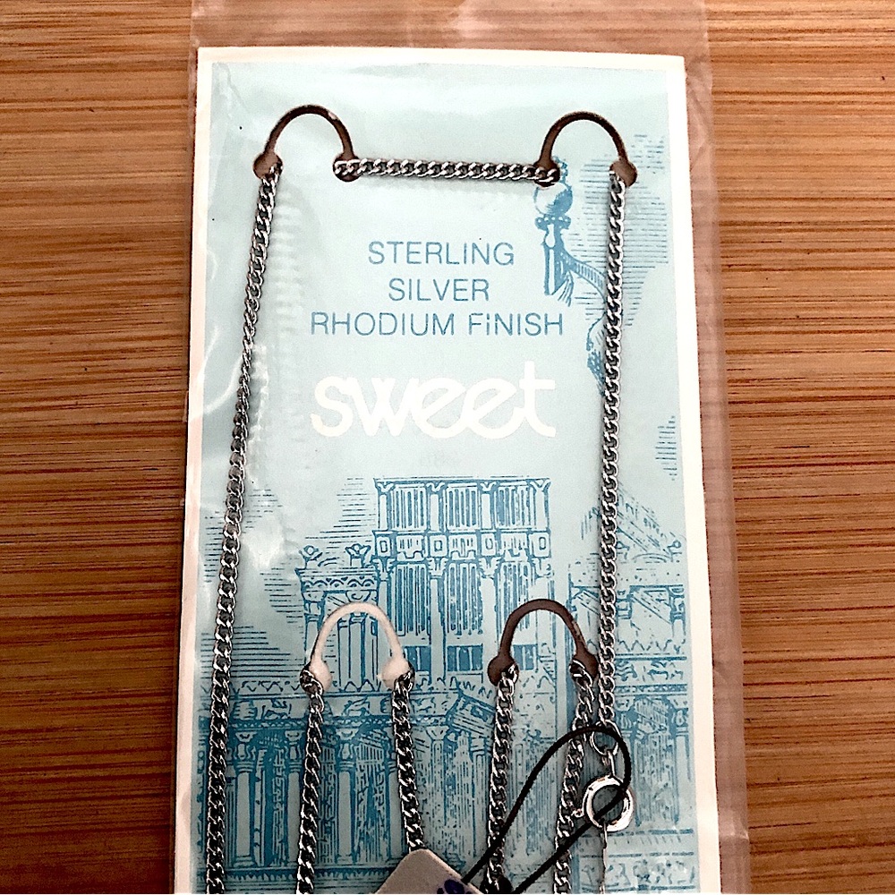 $16  1960's Vintage Estate Sterling Rhodium Finish Chain  20 Inches  SWEET 925 - Picture 2 of 4